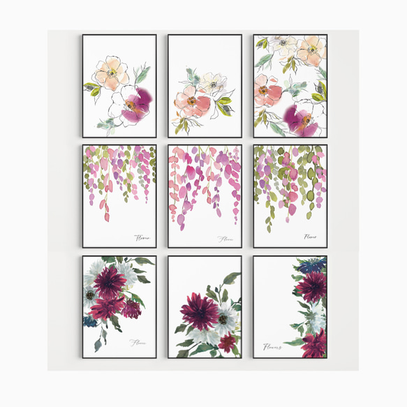 花のポスター / i0194 / 藤の花やダリアなど　ボタニカル　インテリアポスター 8枚目の画像