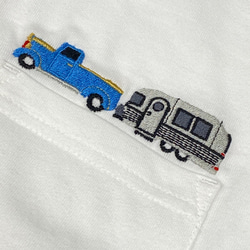 [父親節] 美國汽車露營車刺繡口袋大廓形 T 卹 男女通用 S - XL 第1張的照片