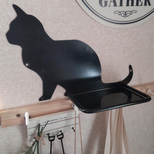 木製壁掛け飾り棚　猫絵柄ペイント　ウォールシェルフ　アメリカ製ビンテージ　ネコ 木製壁掛け飾り棚 猫絵柄ペイント ウォールシェルフ アメリカ製