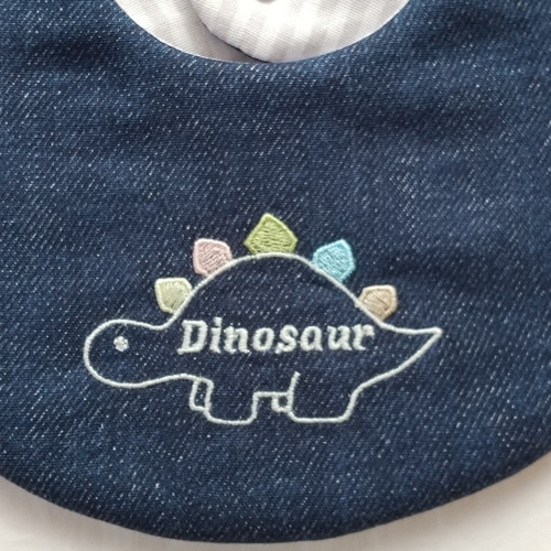 名入れ】ダブルガーゼ☆恐竜刺繍スタイ スタイ・よだれかけ