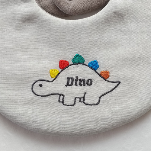 名入れ】ダブルガーゼ☆恐竜刺繍スタイ スタイ・よだれかけ Angel 通販