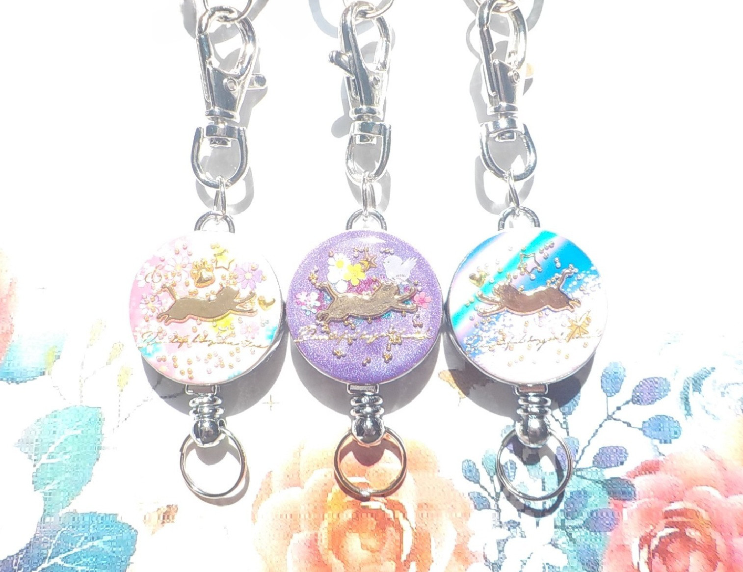 レジン キーホルダー 天然石 まとめ売り 9/10、9点☆猫