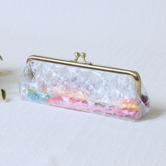 クリスタル柄】 キラキラ・ビニール・がま口ペンケース ペンケース