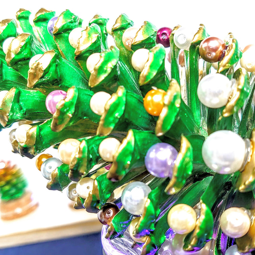 ks019 ハンドメイド 大王松 松ぼっくり ツリー オーナメント グリーン