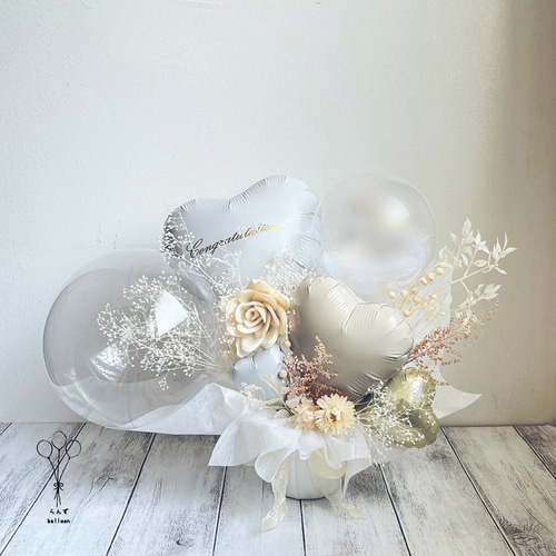 フラワー バルーンギフト ウェディング 結婚祝い 電報 祝電 結婚式