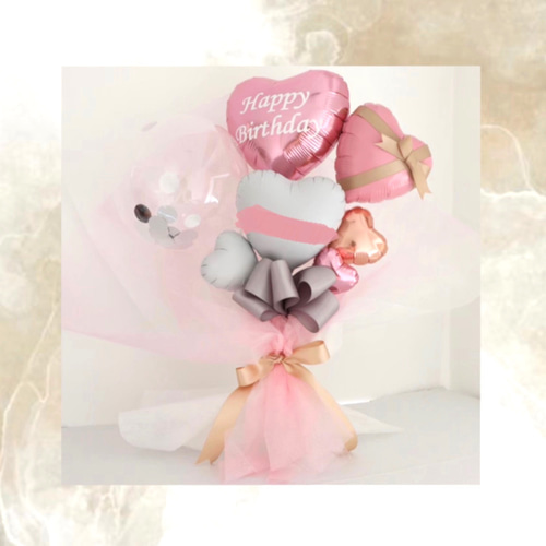 手持ち バルーンブーケ バルーンギフト ネイビー ホワイト 前撮り