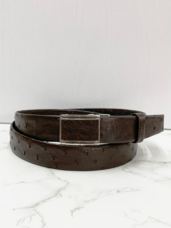 日本製　上質　クライン・カルー　オーストリッチ　30ｍｍ巾　上質　ベルト　本無双　エキゾチックレザー　キーリットシステム KLEIN