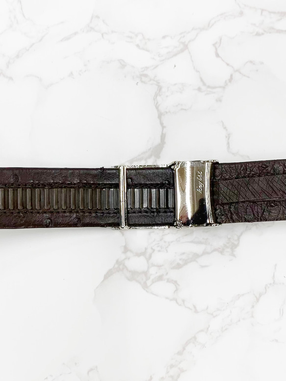 日本製　上質　クライン・カルー　オーストリッチ　30ｍｍ巾　上質　ベルト　本無双　エキゾチックレザー　キーリットシステム KLEIN