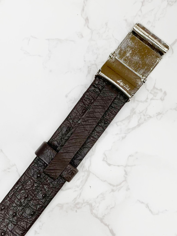 日本製　上質　クライン・カルー　オーストリッチ　30ｍｍ巾　上質　ベルト　本無双　エキゾチックレザー　キーリットシステム KLEIN