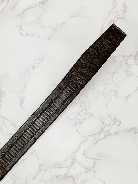 日本製　上質　クライン・カルー　オーストリッチ　30ｍｍ巾　上質　ベルト　本無双　エキゾチックレザー　キーリットシステム KLEIN