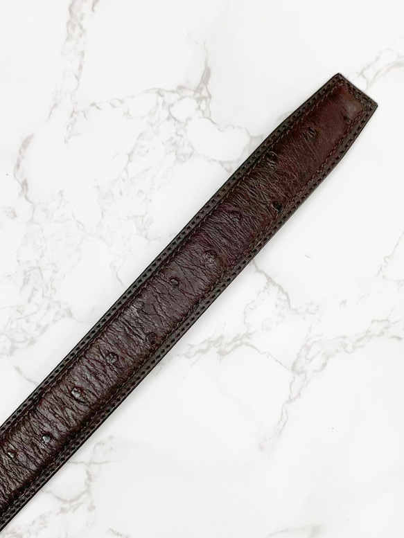 日本製　クライン・カルー　オーストリッチ　LLサイズ　上質　ベルト　真鍮磨き上げバックル　キーリット　ロングサイズ 3枚目の画像