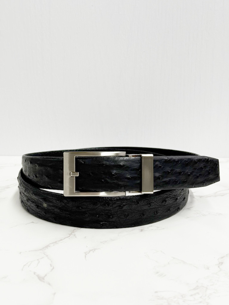 日本製　クライン・カルー　オーストリッチ　クリックフィット　上質　通し　Lサイズ　ベルト  フリーサイズ