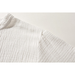 綿麻長袖トップス　柔らかい綿麻シャツ　レトロ　武術服　太極拳服　ノットボタン　ホワイト　L151WH 4枚目の画像