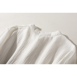 綿麻長袖トップス　柔らかい綿麻シャツ　レトロ　武術服　太極拳服　ノットボタン　ホワイト　L151WH 9枚目の画像