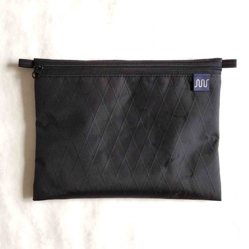 X-Pac フラットポーチ ブラック L アウトドア軽量サコッシュ ナイロン