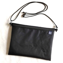 X-Pac フラットポーチ ブラック XL アウトドア軽量サコッシュ ナイロン