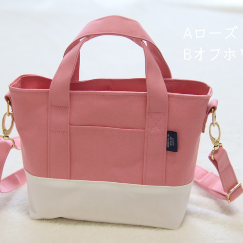 選べる2トーンカラー【Type B】♡帆布2WAYショルダーバッグ【送料 