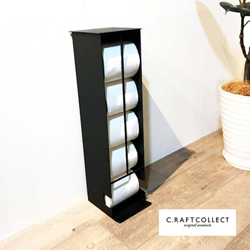 アイアン トイレットペーパー ストッカー ホルダー シェルフ