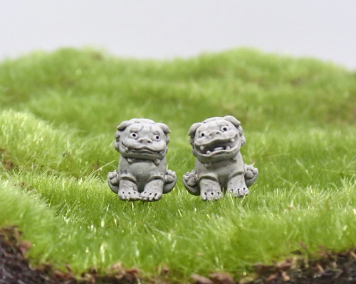 苔テラリウム用フィギュア『豆サイズの狛犬さん』(阿吽ペア） その他