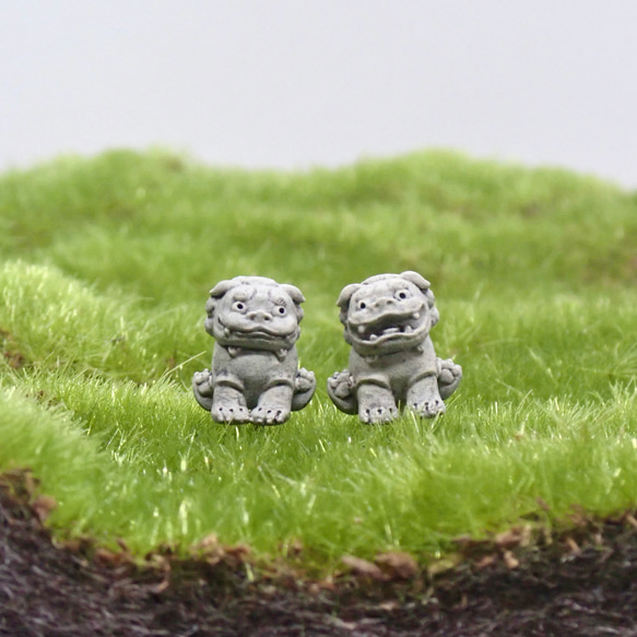 苔テラリウム用フィギュア『豆サイズの狛犬さん』(阿吽ペア） その他