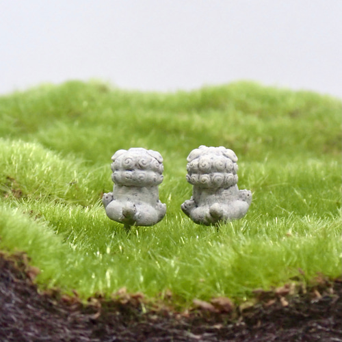 苔テラリウム用フィギュア『豆サイズの狛犬さん』(阿吽ペア） その他