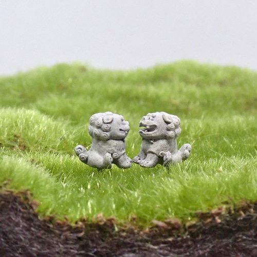 苔テラリウム用フィギュア『豆サイズの狛犬さん』(阿吽ペア） その他