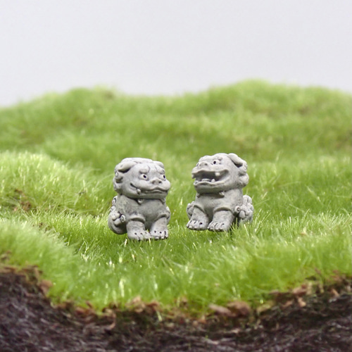 苔テラリウム用フィギュア『豆サイズの狛犬さん』(阿吽ペア） その他