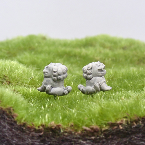 苔テラリウム用フィギュア『豆サイズの狛犬さん』(阿吽ペア） その他