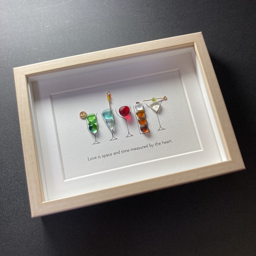 シーグラスアート『 Halloween Cocktail 』他2点 シーグラスアート