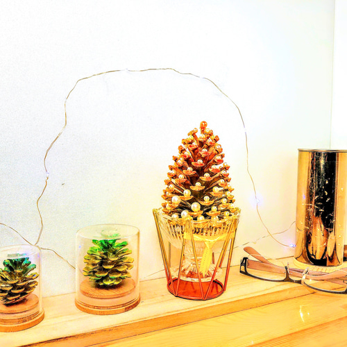 Ks027 大王松 松ぼっくりツリー オーナメント (トロピカル カラー