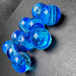 青芯 蓄光 ホタルガラス 10mm 10個セット 沖縄とんぼガラス とんぼ玉 夜光タイプ 3枚目の画像