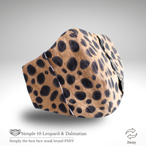 PSNY 2way Leopard &amp; Dalmatian Linen Mask Cover 可逆 2W10 使無紡布面 第2張的照片