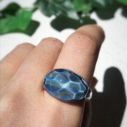 Creema限定！Sea glass ring＊ブルーミックス 1枚目の画像