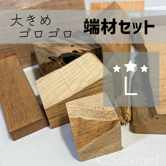 ◍端材セット『大きめゴロゴロ☆Lサイズ』日本の木 世界の木