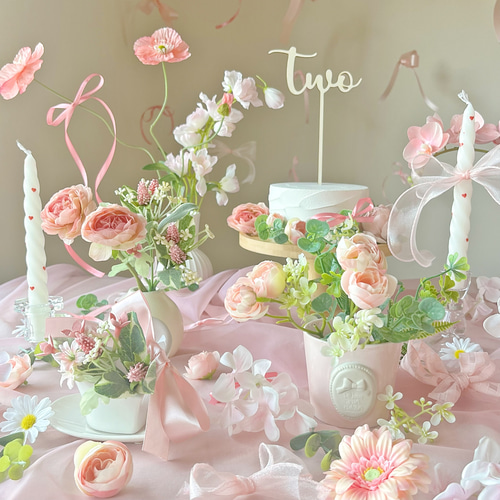 お家スタジオ　アーティフィシャルフラワー　造花　ハーフバースデー レンタルセット Pink! Pink!】 おうちスタジオ フォトスタジオ ハーフ