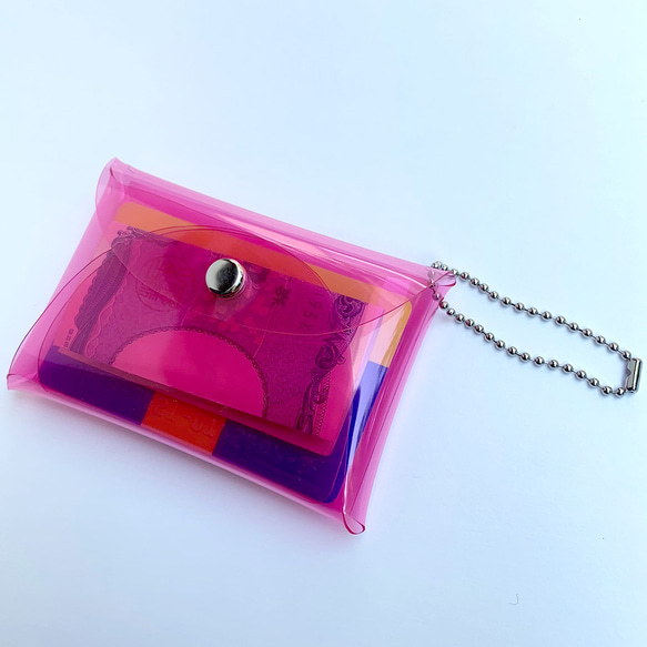 全11色 レター 財布 ジャスト コンパクト財布 クリア 透明 彩り添えるPVC acp pst Creema店 1枚目の画像