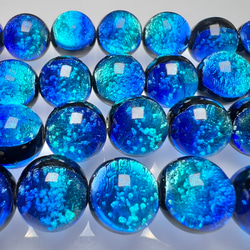 タケトミブルー 10mm 連売り 黒芯 蓄光 ホタルガラス 沖縄とんぼガラス