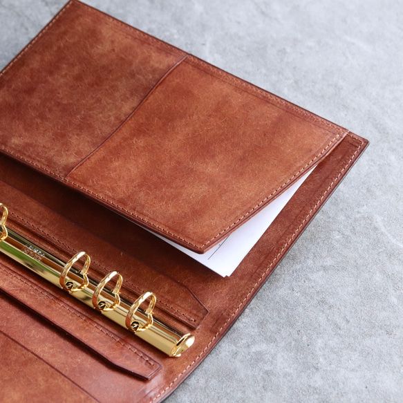 システム手帳 / Black × Brown【ブライドルレザー】 また