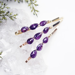 紫水晶寶石髮夾 ~瑪西亞 第3張的照片