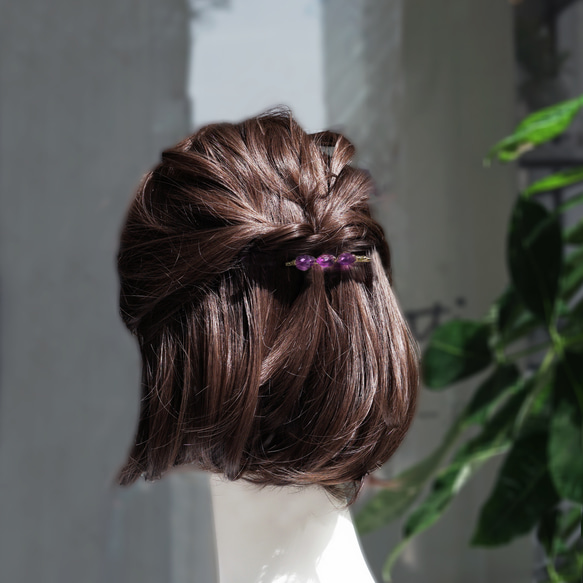 紫水晶寶石髮夾 ~瑪西亞 第2張的照片
