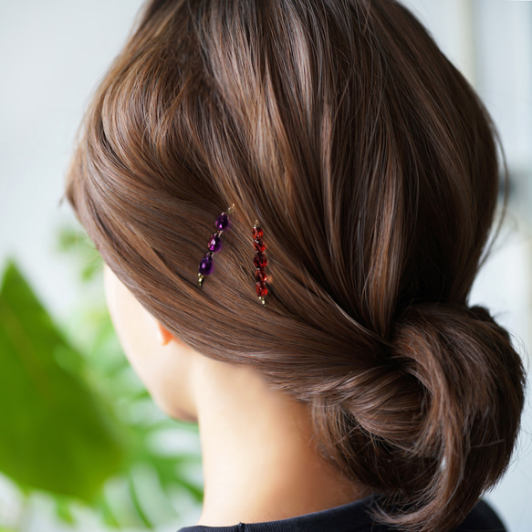 紫水晶寶石髮夾 ~瑪西亞 第8張的照片