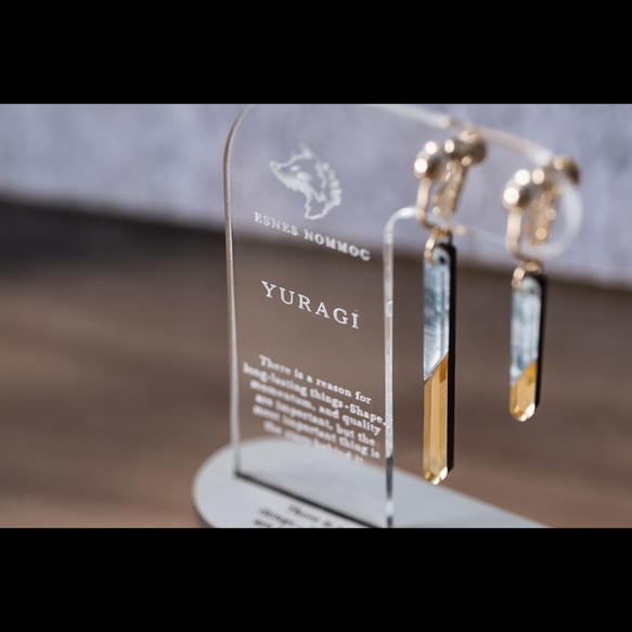 人気作 【ギフトラッピング無料/金属アレルギー対応/スタンド付】 YURAGI アイスグレー　春夏　七夕 9枚目の画像
