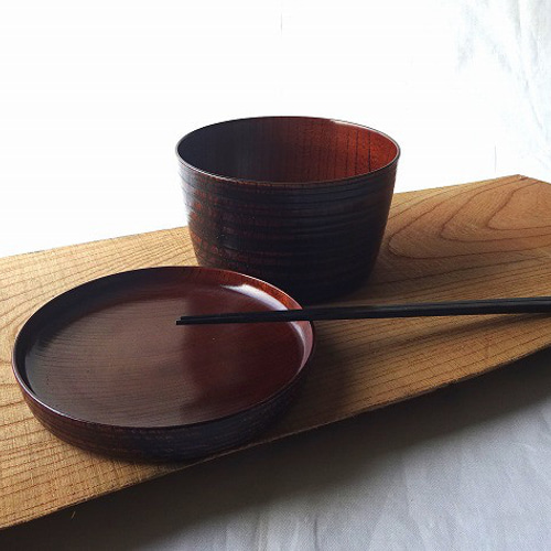 ケヤキ お皿になる蓋の付いたどんぶり椀 お椀・ボウル・鉢 ケヤキの器
