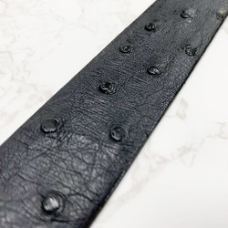 日本製　クライン・カルー　オーストリッチ　真鍮エポキシ樹脂金具　３０㎜巾　ベルト　エキゾチックレザー 3枚目の画像