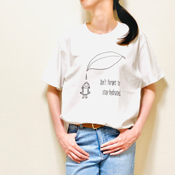 Tシャツ「水分補給を忘れずに」ホワイト 1枚目の画像