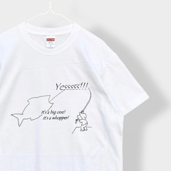 Tシャツ「fishing」ホワイト 1枚目の画像