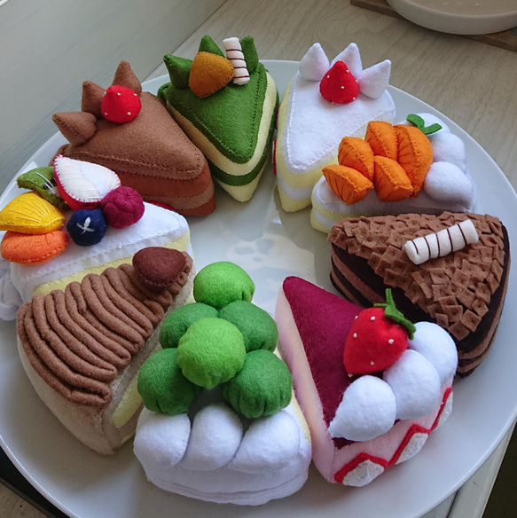 受注製作】フェルト おままごと えらべるケーキ(1個) おもちゃ