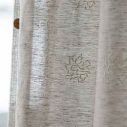 自然素材 綿 コットン 100％ カーテン たんぽぽ刺繍ふんわりカーテン「コメトベージュ」ナチュラル カーテン 5枚目の画像