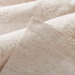 自然素材 綿 コットン 100％ カーテン たんぽぽ刺繍ふんわりカーテン「コメトベージュ」ナチュラル カーテン 6枚目の画像