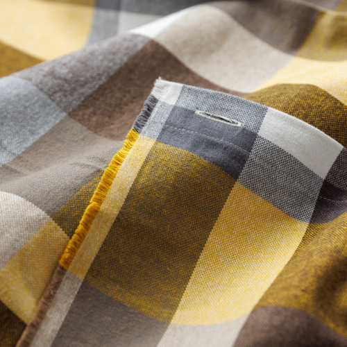 自然素材 綿 コットン 100％ カーテン ピーチスキンチェック柄「ナンナ